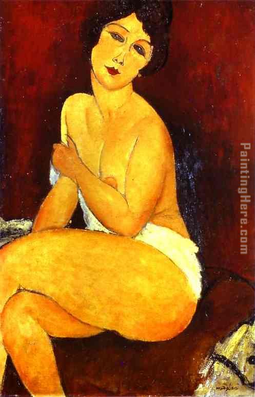 Seated Nude on Divan