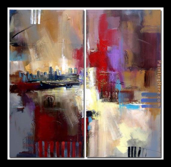 Abstract Sounds of City Framed Painting Abstract Sounds of City Framed Painting