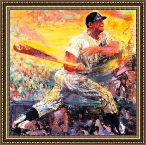 Leroy Neiman Mickey Mantle Painting