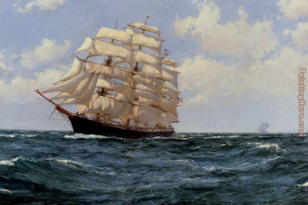 Montague Dawson Under Sail Painting Anysize 50% Off - Under Sail 