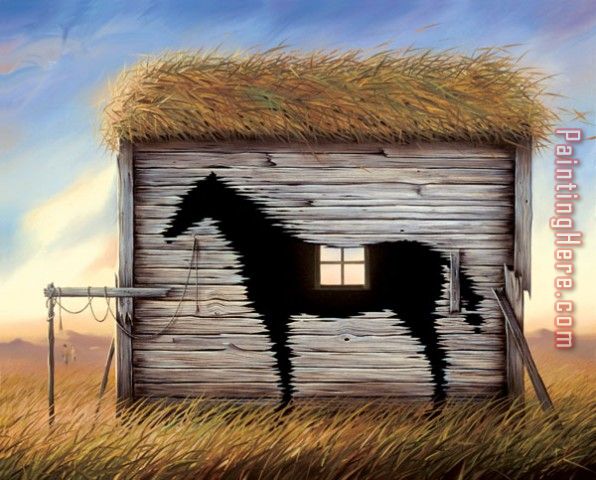 Black Horse painting - Vladimir Kush Black Horse art painting