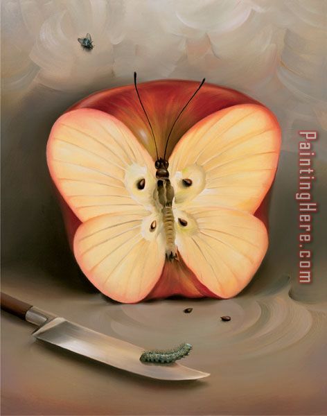 Butterfly Apple painting - Vladimir Kush Butterfly Apple art painting