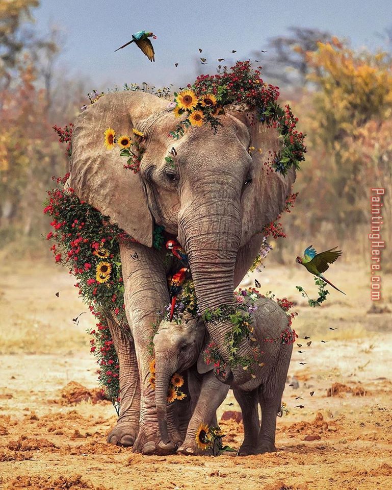 Elephant Flowers painting - Vladimir Kush Elephant Flowers art painting