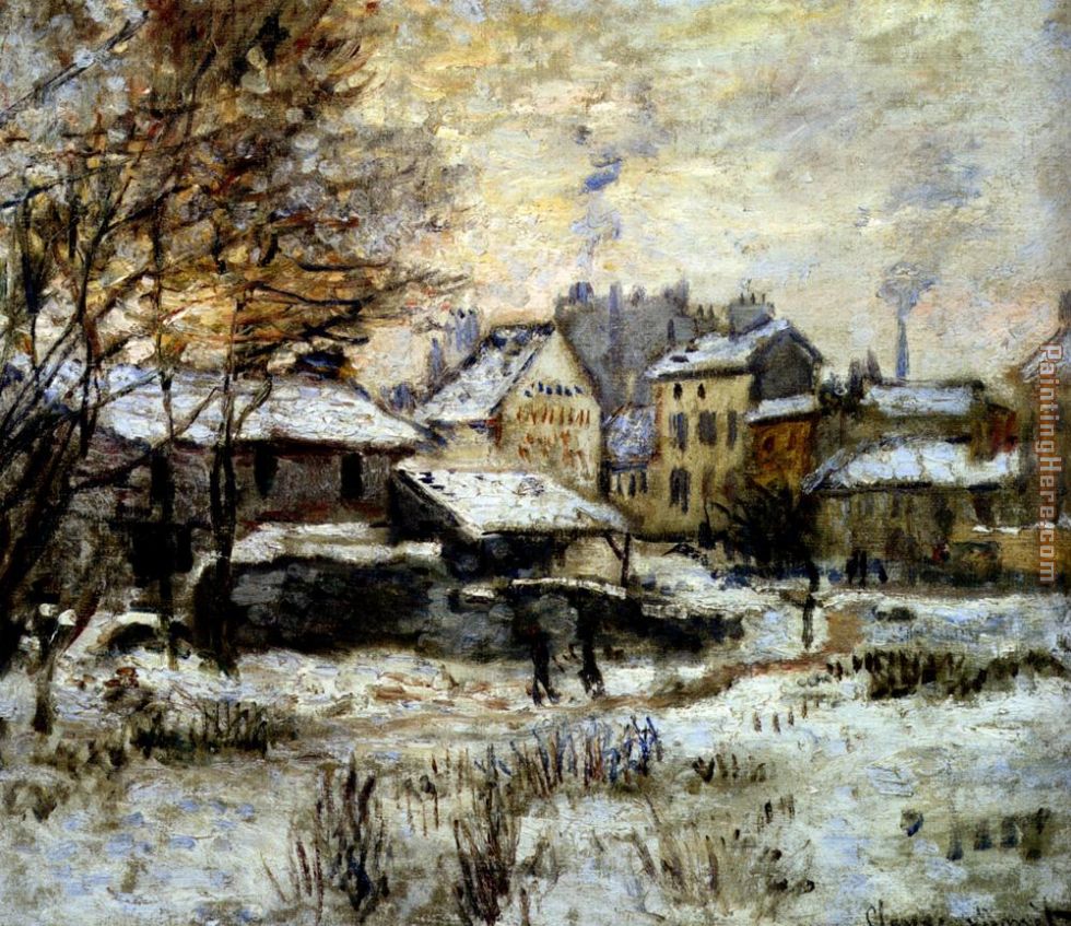 Claude Monet Snow Effect With Setting Sun painting anysize 50% off ...