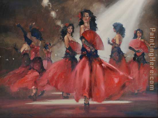 Flamenco Dancer Sieta Hermanas painting anysize 50% off - Sieta ...