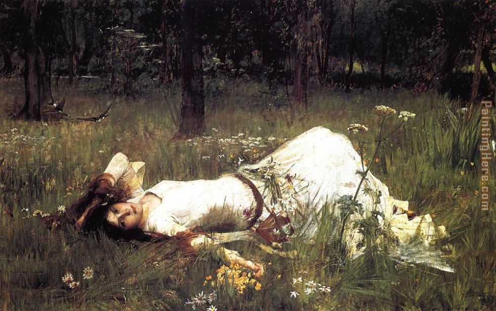 Ophelia painting - John William Waterhouse Ophelia art painting
