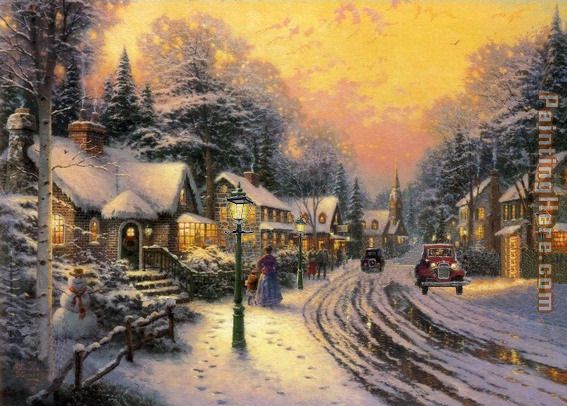 Thomas Kinkade Hometown painting anysize 50% off - Hometown painting ...