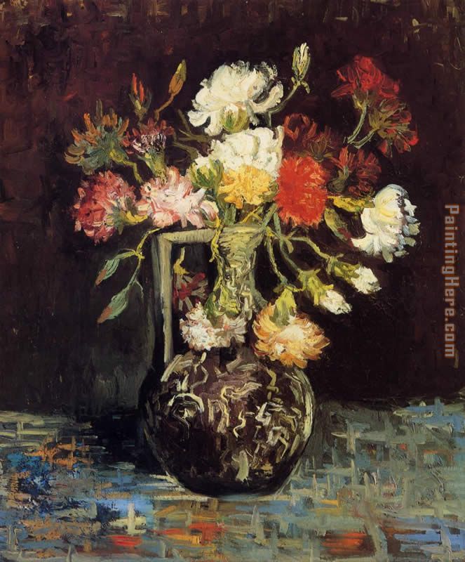 Vincent van Gogh Vase with White and Red Carnations painting anysize 50 ...