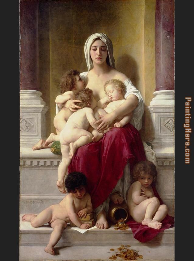 Charity painting - William Bouguereau Charity art painting