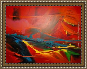 Jacob's Dream Framed Paintings - Sea Dream in Red II by 2010