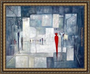 Town Square Framed Paintings - Squares Of The City by 2010