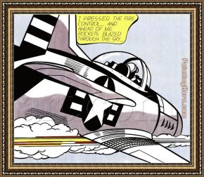 Girl with Hair Ribbon Roy Lichtenstein Framed Paintings - Whaam 1 roy lichtenstein by 2010