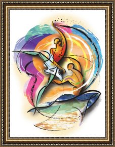 Crimson Dancer Framed Paintings - Ballet Dancers by 2011