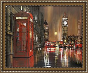 View Framed Paintings - big ben reverse view night - paul kenton by 2011