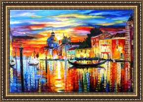 Colorful Impasto Framed Paintings - Colorful Venice by 2011