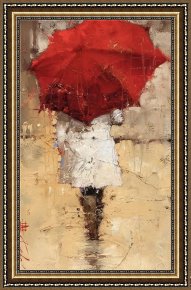 The Umbrellas Framed Paintings - Red umbrella ii by 2011