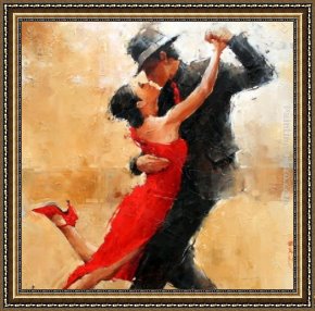 Dance Framed Paintings - Tango dance by 2011