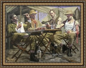 2017 New Framed Paintings - Bruce Sergeant Card Players by 2017 new