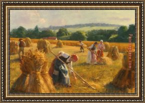 Golden Harvest Framed Paintings - Golden Harvest by 2017 new