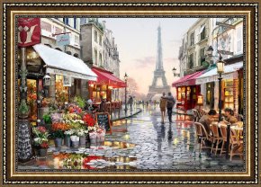 2017 New Framed Paintings - Paris Cityscape by 2017 new