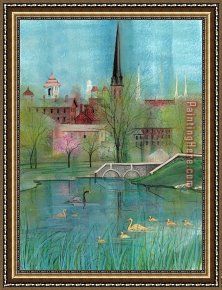 Thoughts of Springtime Framed Paintings - Springtime Spires at Carroll Creek by 2017 new