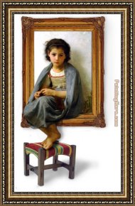 Allegory of Arts Framed Paintings - young girl on a by 3d art