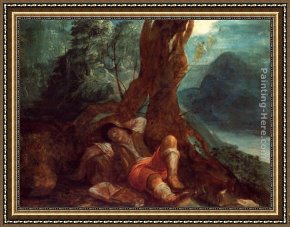 Jacob's Dream Framed Paintings - Jacob's Dream by Adam Elsheimer