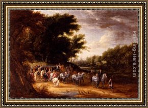 Bartholomeus Van Der Helst Framed Paintings - Louis XIV In A State Coach Accompanied By His Gentlemen by Adam Frans Van Der Meulen