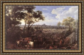 Bartholomeus Van Der Helst Framed Paintings - The Army of Louis XIV in front of Tournai in 1667 by Adam Frans Van Der Meulen