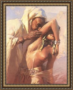 Adams Framed Paintings - Desert Seduction by Adam Styka