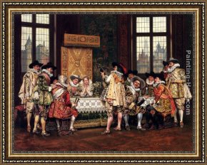 Alexandre Framed Paintings - A Musical Interlude by Adolphe Alexandre Lesrel