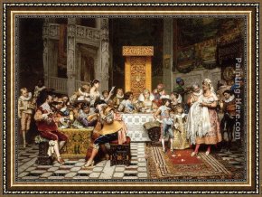 Alexandre-gabriel Decamps Framed Paintings - Baptism of the Cond&eacute; by Adolphe Alexandre Lesrel