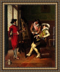 Les Moissonneurs 1888 Framed Paintings - Les Critiques by Adolphe Alexandre Lesrel