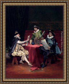 Alexandre Framed Paintings - The Collectors by Adolphe Alexandre Lesrel