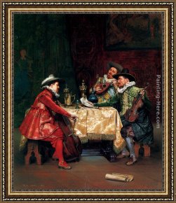 Alexandre Framed Paintings - The Rehearsal by Adolphe Alexandre Lesrel