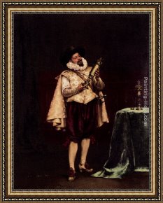 Alexandre Framed Paintings - The Trophy by Adolphe Alexandre Lesrel