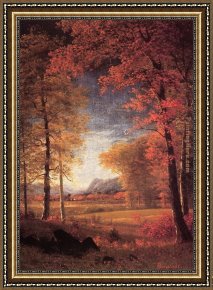 Autumn Rhythm Number 30 Framed Paintings - Autumn in America Oneida County New York by Albert Bierstadt