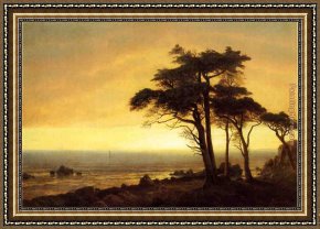 Welsh Coast Framed Paintings - California Coast by Albert Bierstadt