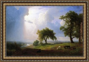Promise of Spring Framed Paintings - California Spring by Albert Bierstadt
