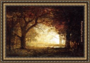 Brazilian Forest Framed Paintings - Forest Sunrise by Albert Bierstadt