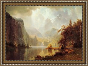 Among The Sierra Nevada Mountains California Framed Paintings - In the Mountains by Albert Bierstadt