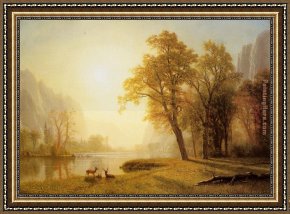 Among The Sierra Nevada Mountains California Framed Paintings - Kings River Canyon California by Albert Bierstadt