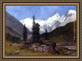 Rocky Coast And Gulls Framed Paintings - Rocky Mountain by Albert Bierstadt