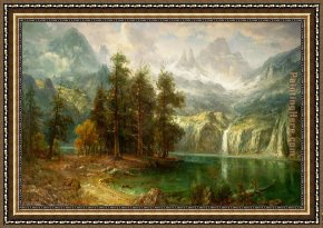 Among The Sierra Nevada Mountains California Framed Paintings - Sierra Nevada by Albert Bierstadt