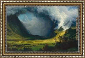 Peace in The Midst of The Storm Framed Paintings - Storm In The Mountains by Albert Bierstadt