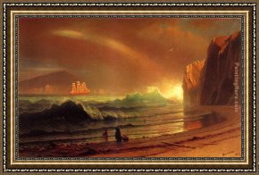 Golden Harvest Framed Paintings - The Golden Gate by Albert Bierstadt