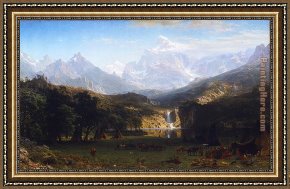 Rocky Coast And Gulls Framed Paintings - The Rocky Mountains, Landers Peak by Albert Bierstadt
