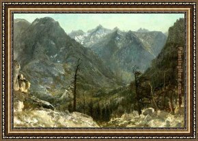 Among The Sierra Nevada Mountains California Framed Paintings - The Sierra Nevadas by Albert Bierstadt