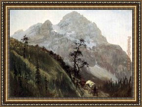 The Buffalo Trail Framed Paintings - Western Trail - The Rockies by Albert Bierstadt