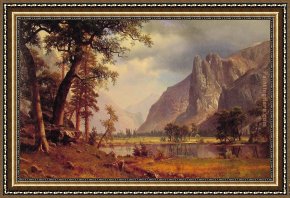 The Valley of Peace Framed Paintings - Yosemite Valley by Albert Bierstadt